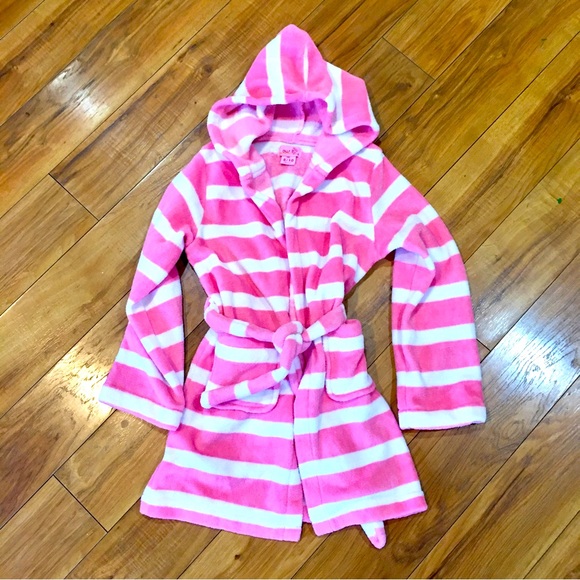 OUR GENERATION big girl pink white stripe cozy robe Medium - Picture 4 of 4